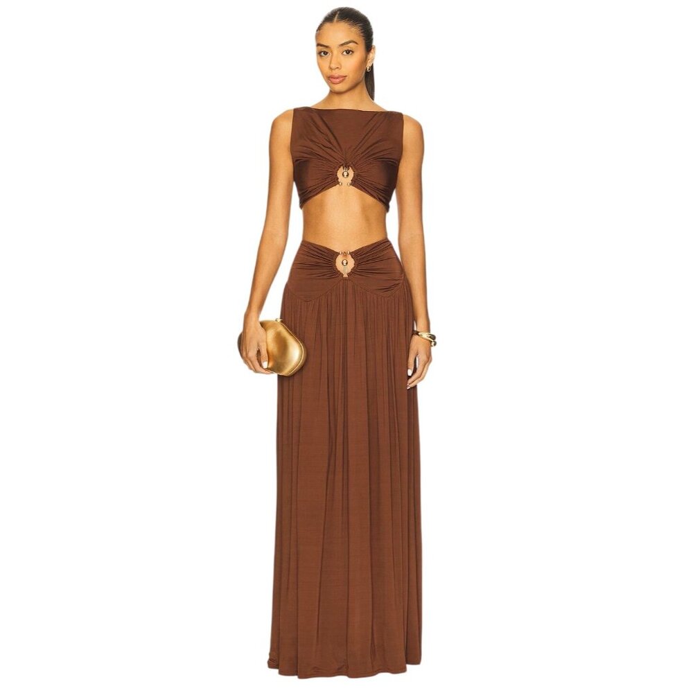 Lovers and Friends x Yhasmina Ferrara Lotte Top in Chocolate Brown Large New - Picture 8 of 8